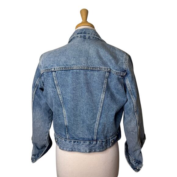 ZARA Sherpa Lined Denim Jacket Size Small - Picture 2 of 7